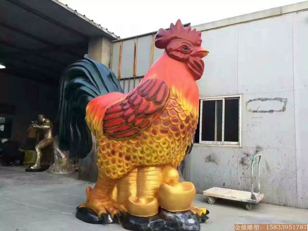 玻璃钢大公鸡雕塑1