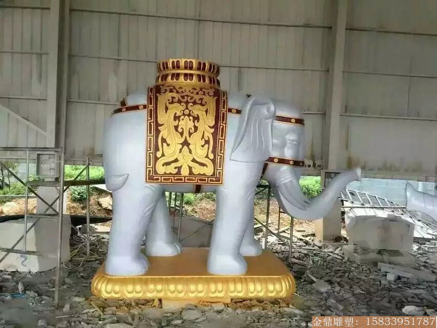 玻璃钢大象雕塑 吉祥动物大象雕塑